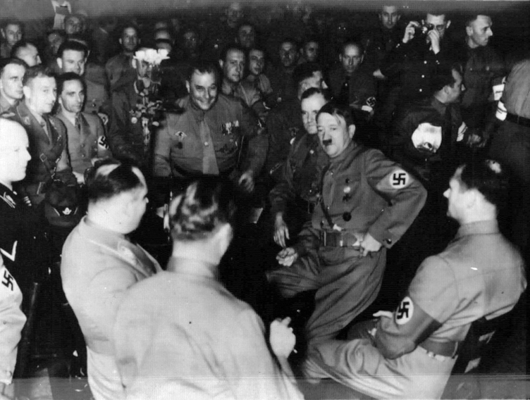 Hitler at Munich’s Burgerbräukeller for the anniversary of the Putsch